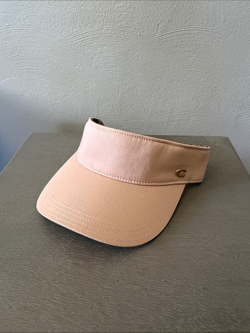 Coach Blush Pink Visor with Gold C Logo
